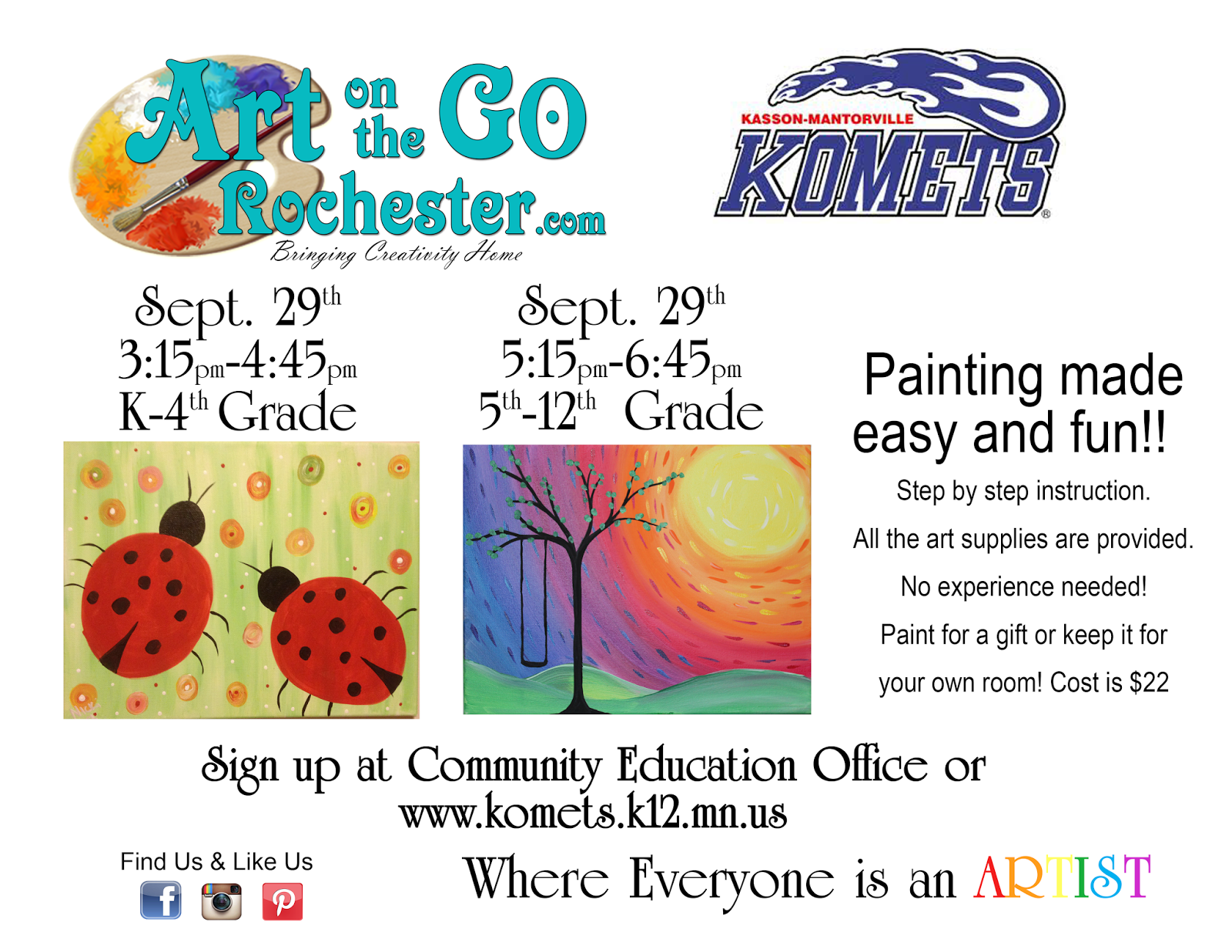 KassonMantorville Community Education Art on the Go Canvas