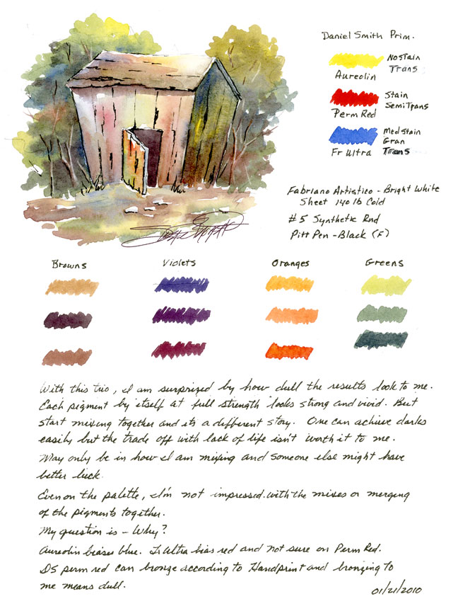 sbwatercolors and sketching Primary Color Trio Examples