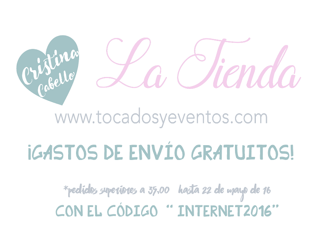 descuento, tienda online, tocados y eventos, tocadosyeventos, cristina cabello, envío gratis, complementos, tocados, wedding planner