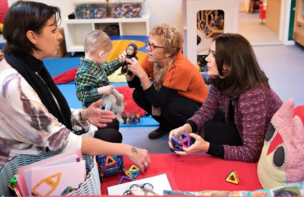 Crown Princess Mary of Denmark visits The Children's House (Kindergarten) Børnehuset SIV