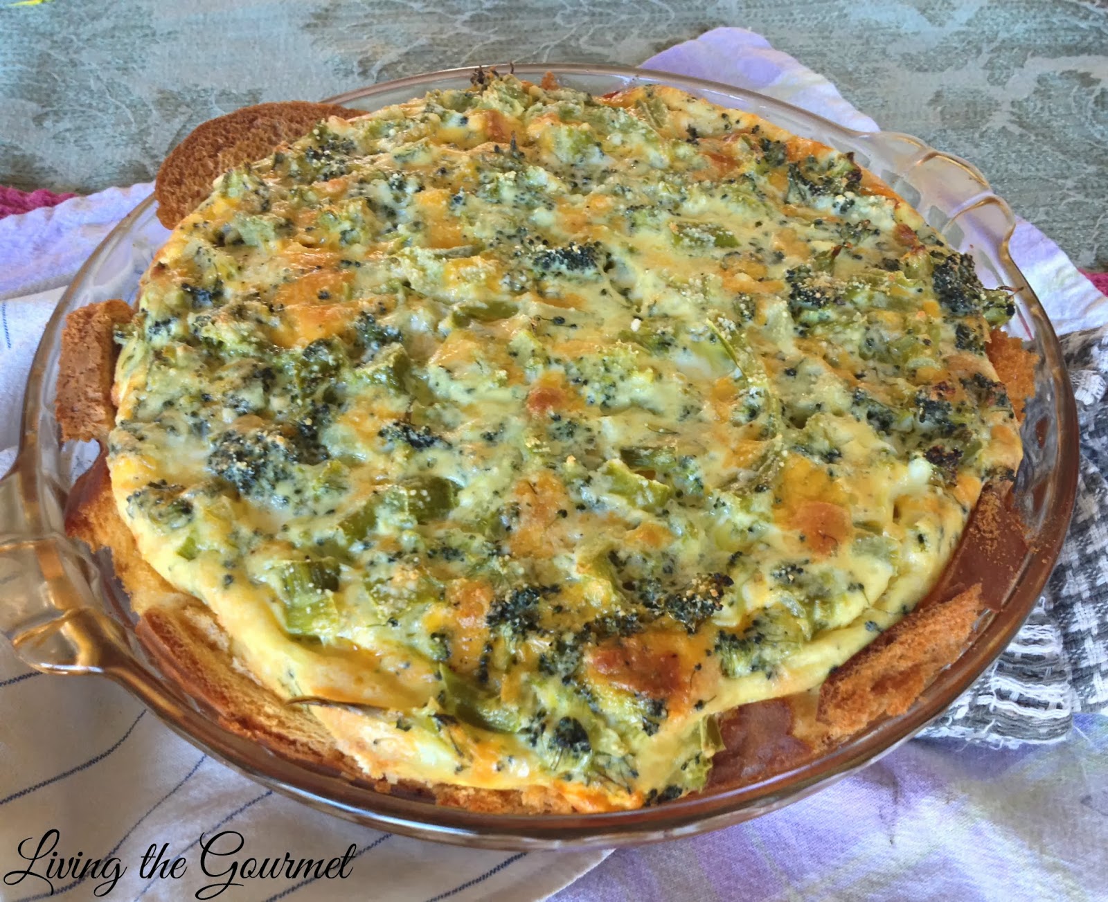 Simple Broccoli Cheddar Quiche - Living The Gourmet