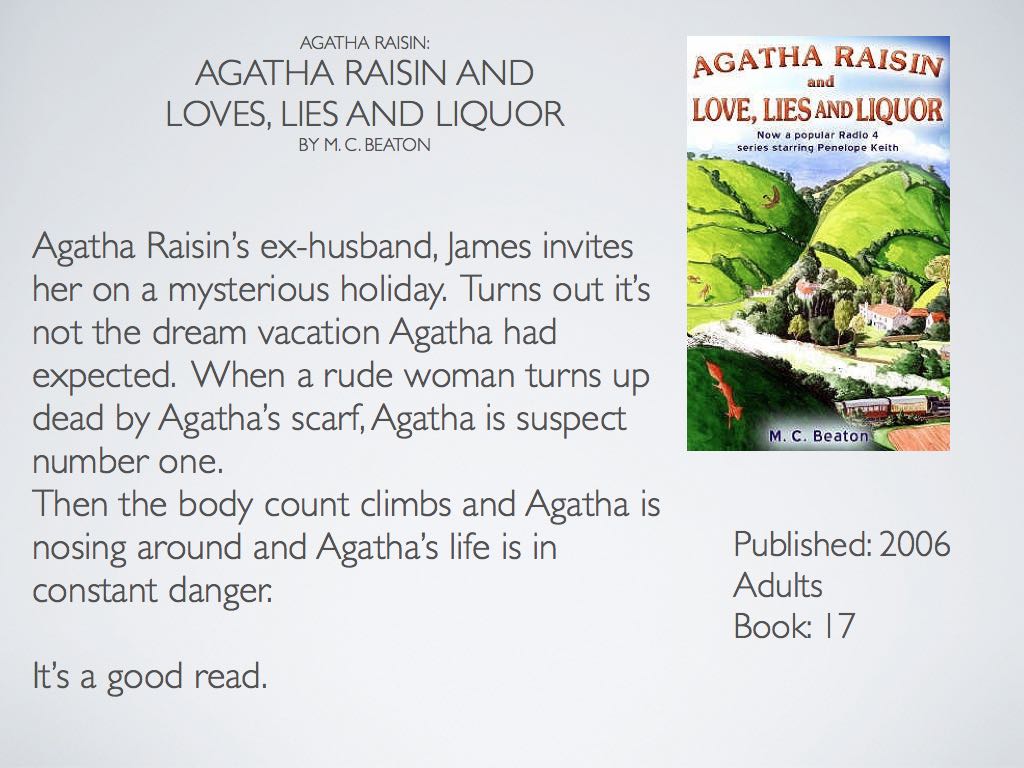 agatha raisin love lies and liquor