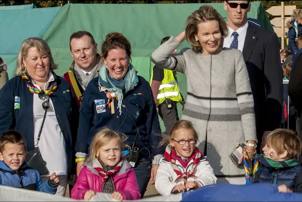 Queen Mathilde of Belgium attend the celebrations for the 100th anniversary of youth movement 'Catholic Guides in Belgium' (Guides Catholiques de Belgique) in Namur,