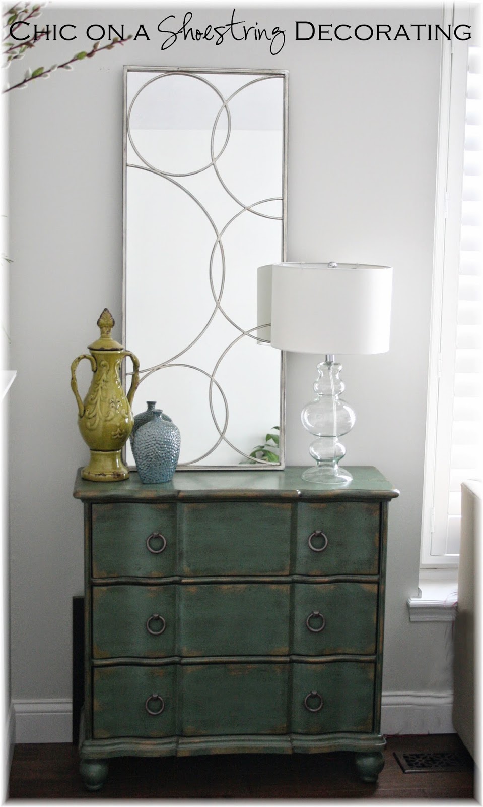 living room makeover by Chic on a Shoestring Decorating blog