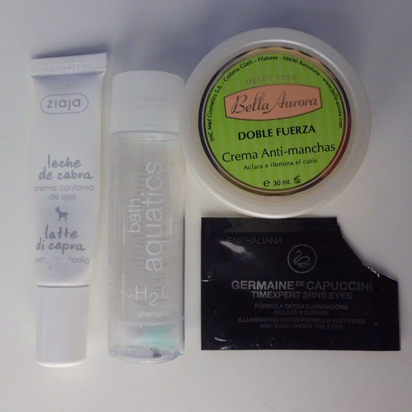 Crema Anti-Manchas Bella Aurora Doble Fuerza / Champú Bath Aquatics / Ziaja Crema Ojos Leche de Cabra / Germaine De Capuccini Timexperte SRNS Eyes