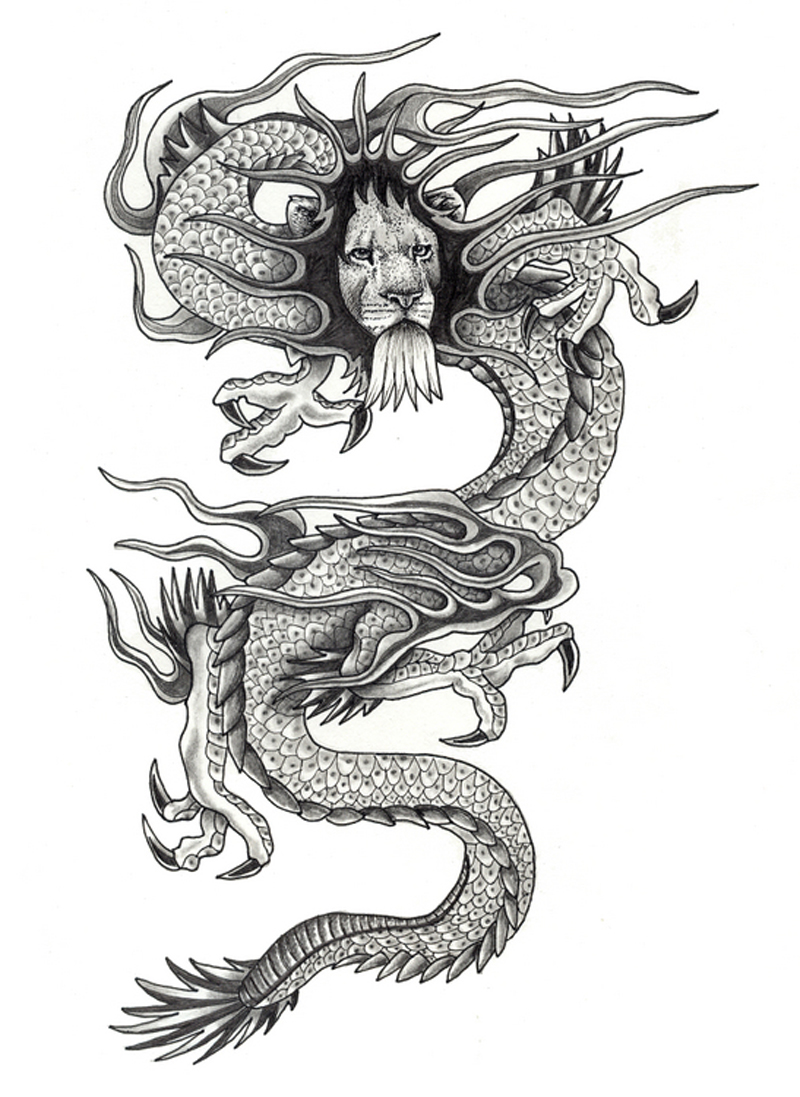 Dragon Tattoo Stencils