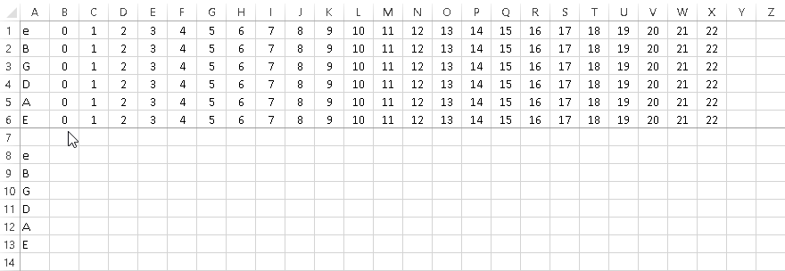 BookKempt: Guitar Tablature in Excel