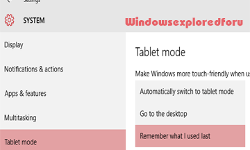 Automatically Enable desktop,Tablet Mode While Signed in to Windows 10 ...