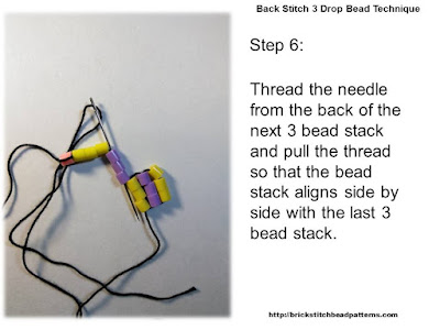 Click the image to view the beaded back stitch beading tutorial image larger.