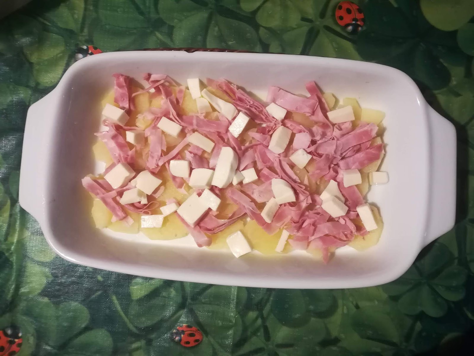 TEGLIA DI PATATE, PROSCIUTTO E MOZZARELLA
