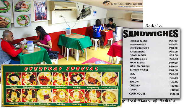 Rodic's Everyday Special and Sandwiches Menu and Prices