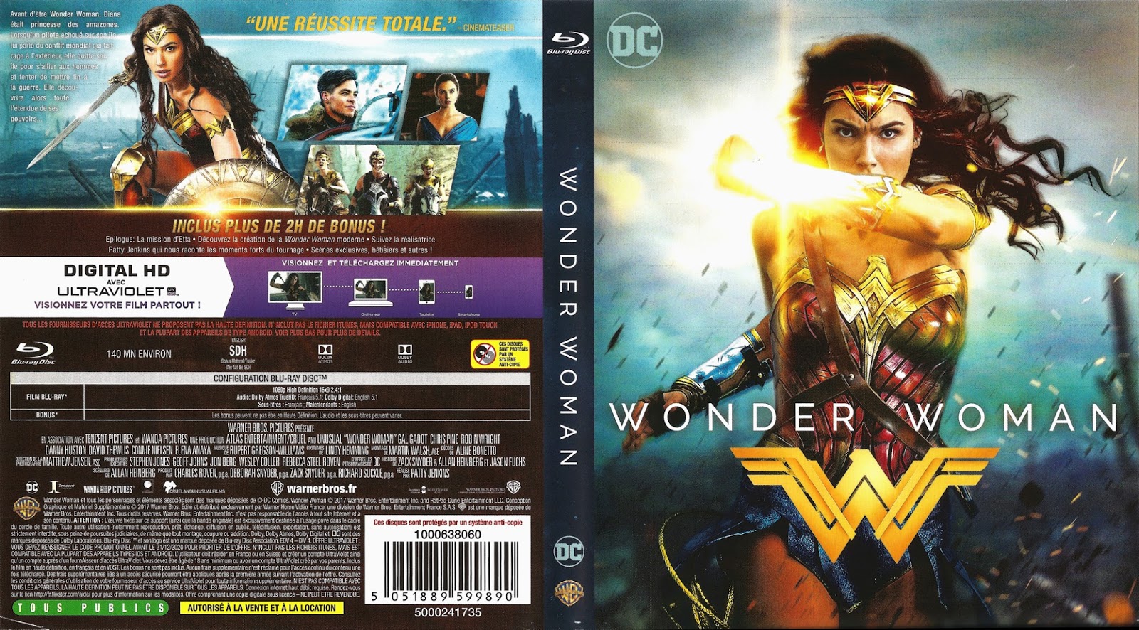 BLU RAY JAQUETTES BLU RAY Wonder Woman BLU RAY JAQUETTES BLU RAY Wonder Woman