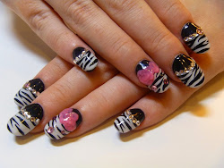 nail acrylic nails animal prints zebra animals rhinestones flowers enjoyed seconds take decorated beautycuco