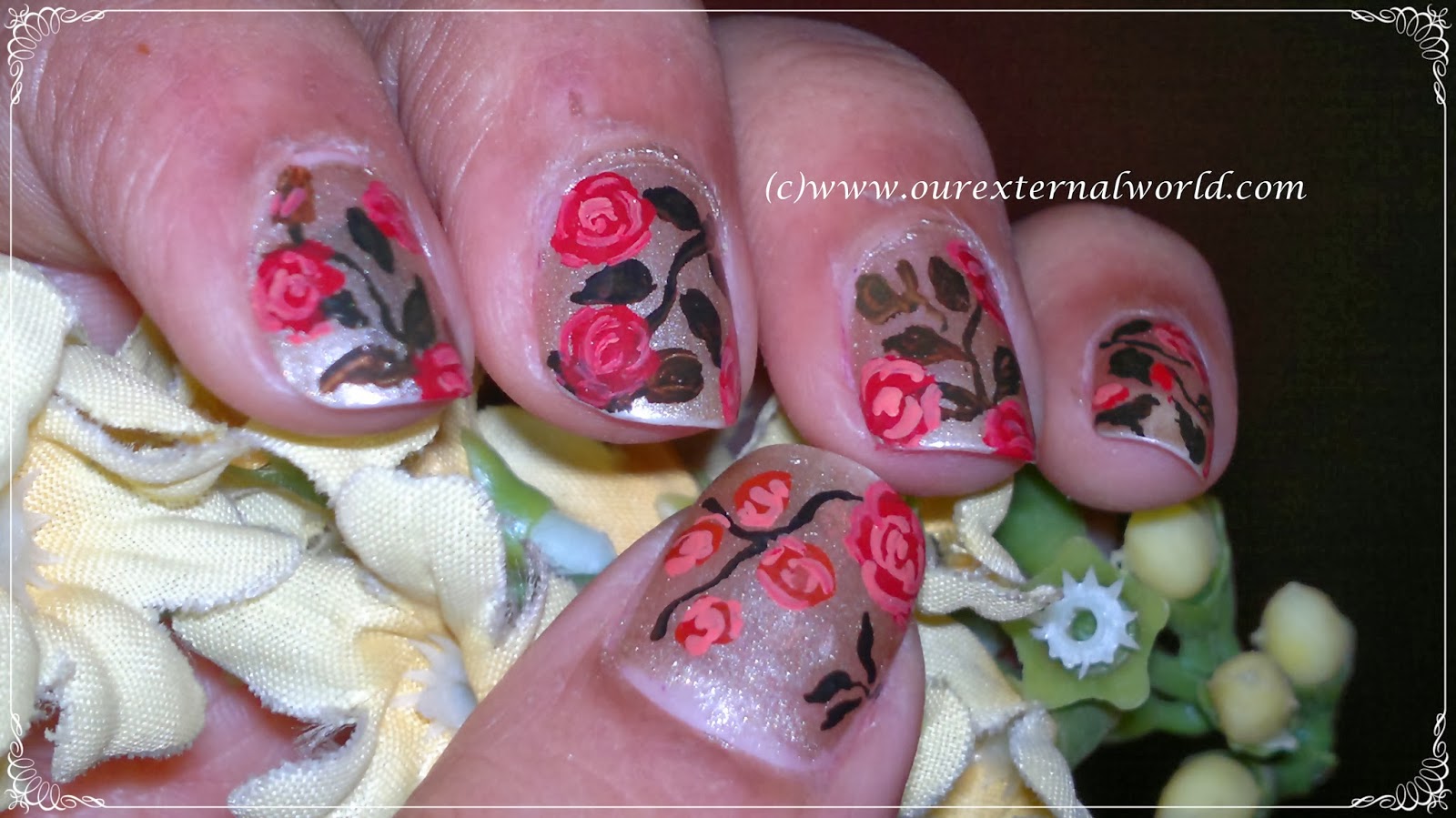 Vintage Rose Nail Art Tutorial