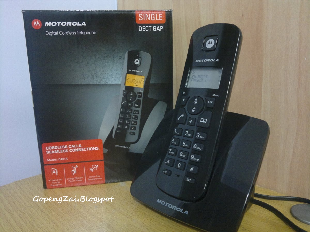 Here is the Motorola C401A cordless phone from TM after 3 months of waiting.