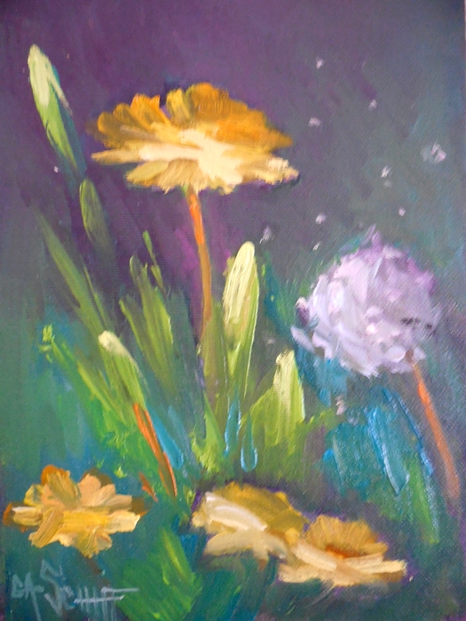Contemporary Artists of Florida Dandelion Painting, Daily Painting