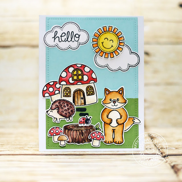 Sunny Studio Stamps: Woodsy Creatures and Backyard Bugs Sunshine Card by Lexa Levana