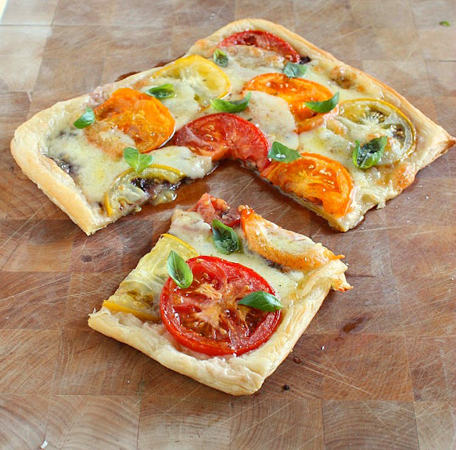 Vanilla Clouds and Lemon Drops Tomato & Mozzarella Tart