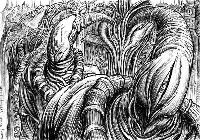 maxrock art Sketch of the day Waking Those Sleeping Giants