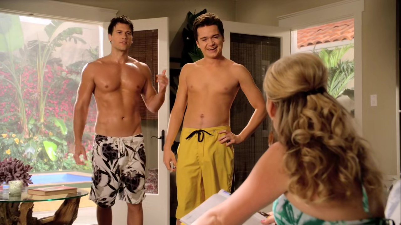 ausCAPS: Nick Zano and Dan Byrd shirtless in Cougar Town 1-0. 