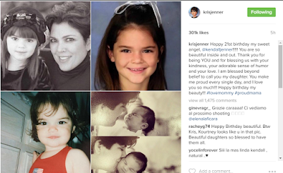kendall and kris jenner throwback photo of kendal and kris