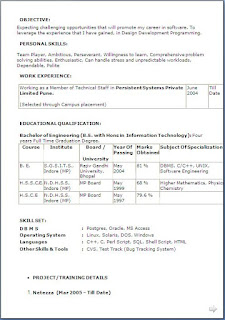 Resume Format Free Download