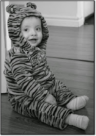 Black and White Photo of a Baby