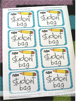 New student bag tags