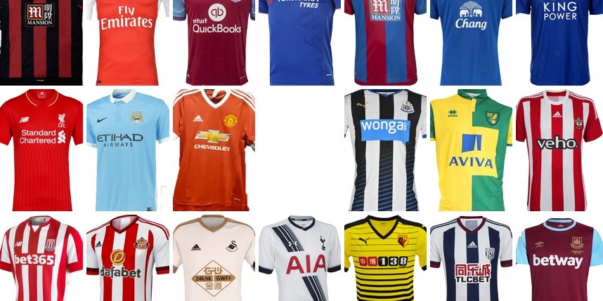 English Premier League clubs shirt sponsorship deal for 2017/2018 ...