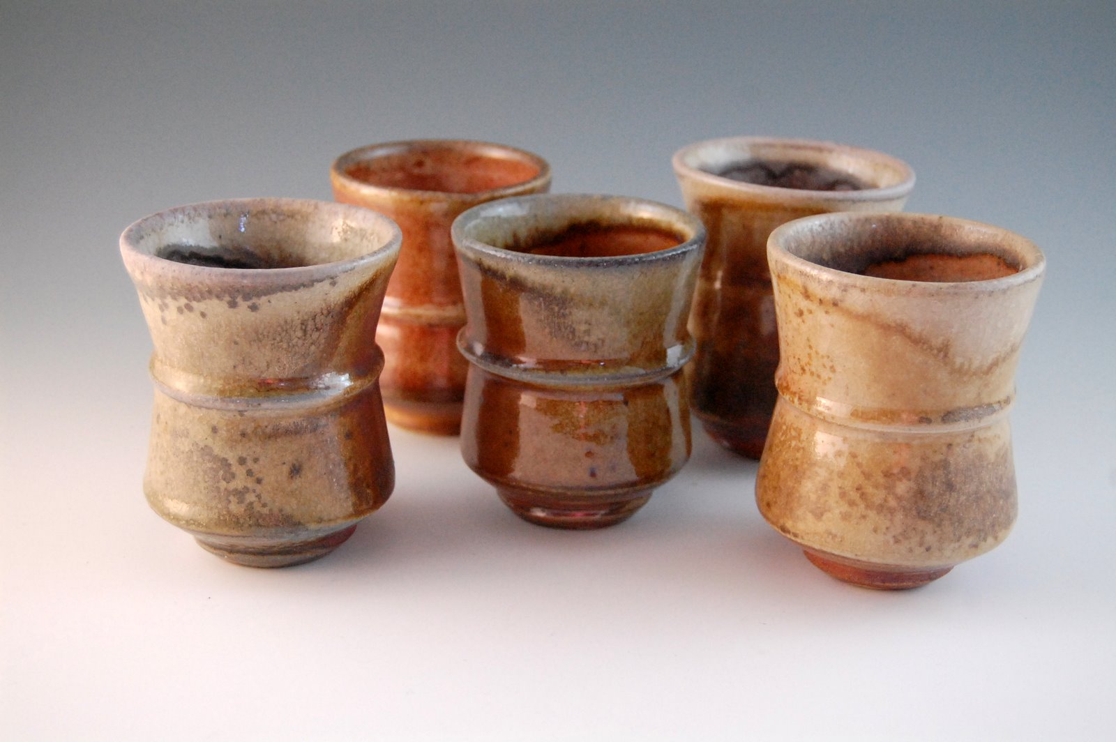 wood fired pottery Yunomi from the fall firing