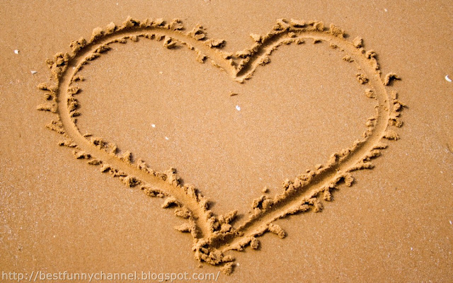 Heart on the sand.