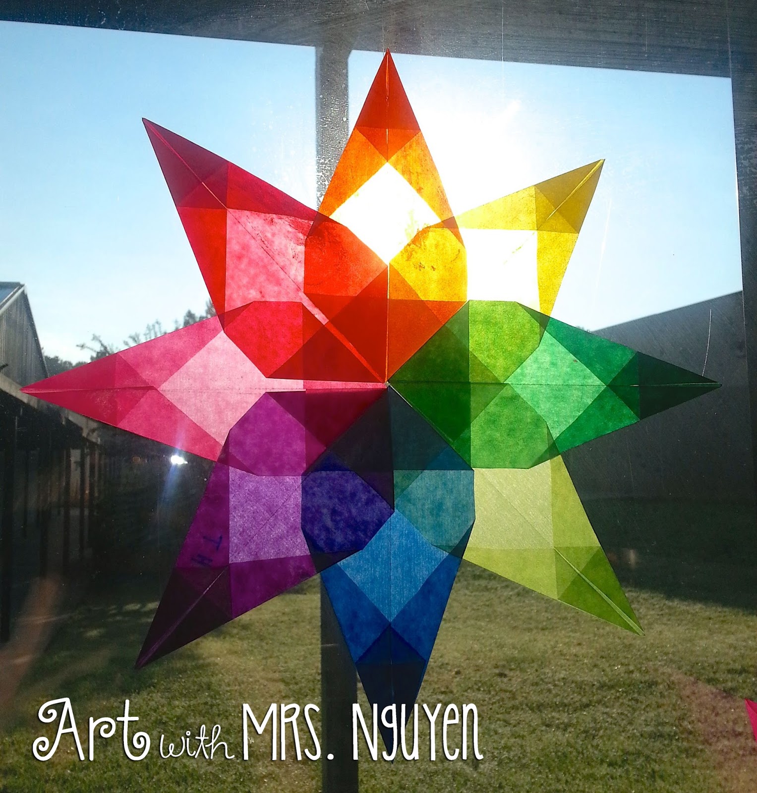 Radial Origami Suncatchers (5th) Art with Mrs. Nguyen