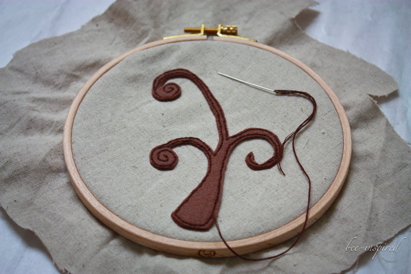 Beeinspired Earring embroidery ring tutorial