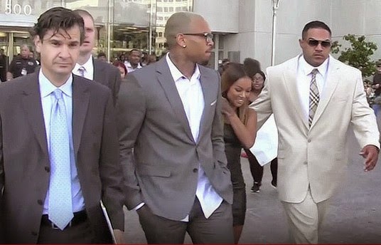 Chris Brown in court today where he pleaded guilty to assault charges.