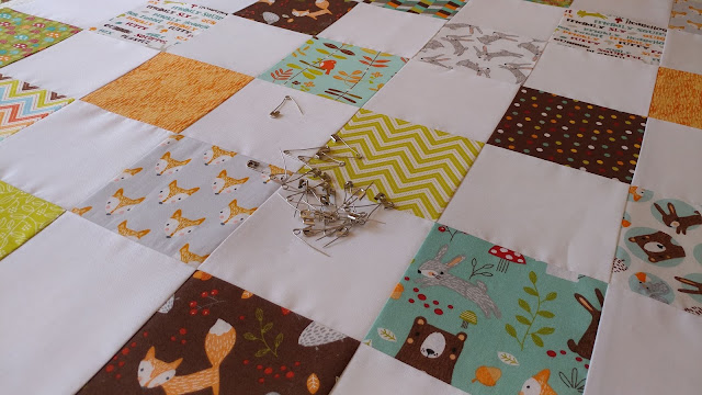 Woodland themed baby quilt
