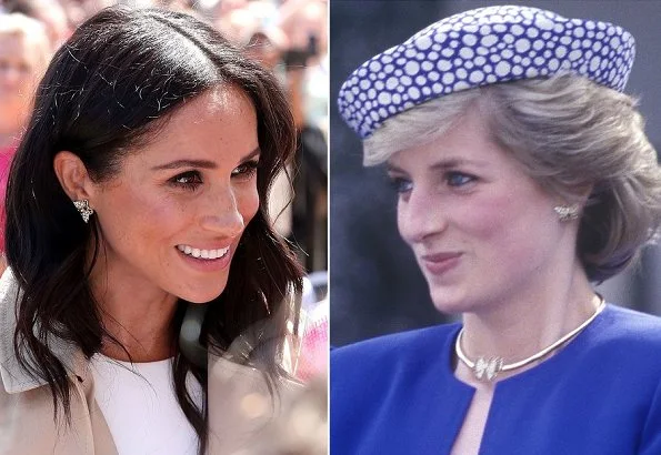 Meghan Markle wore Princess Diana's gold and diamond butterfly earrings