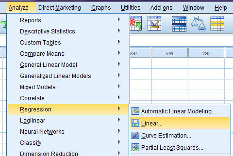 Cara Uji Autokorelasi Menggunakan SPSS - matabaraja.com menu analyze spss statistik regresi berganda
