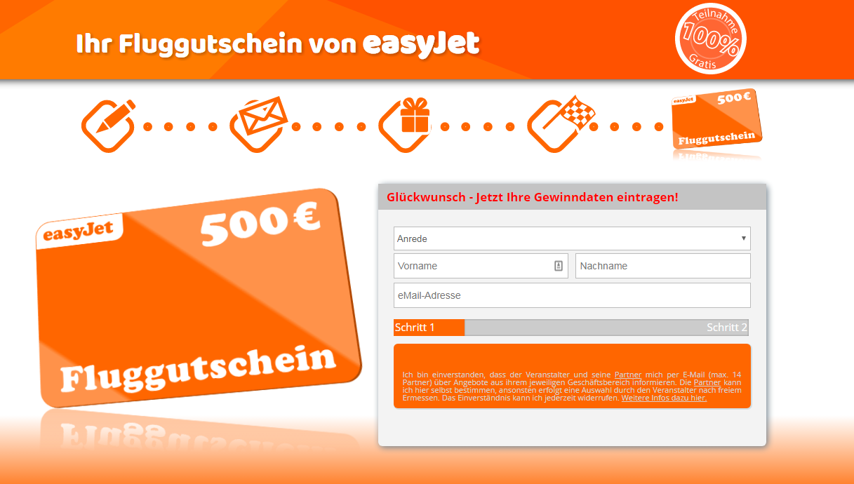 ihr fluggutschein von easyjet