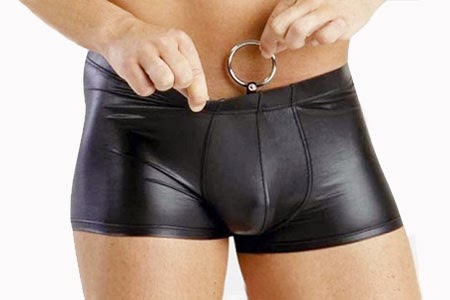 Underwear suggestion: Pleather boxers with cock ring by Hohowear