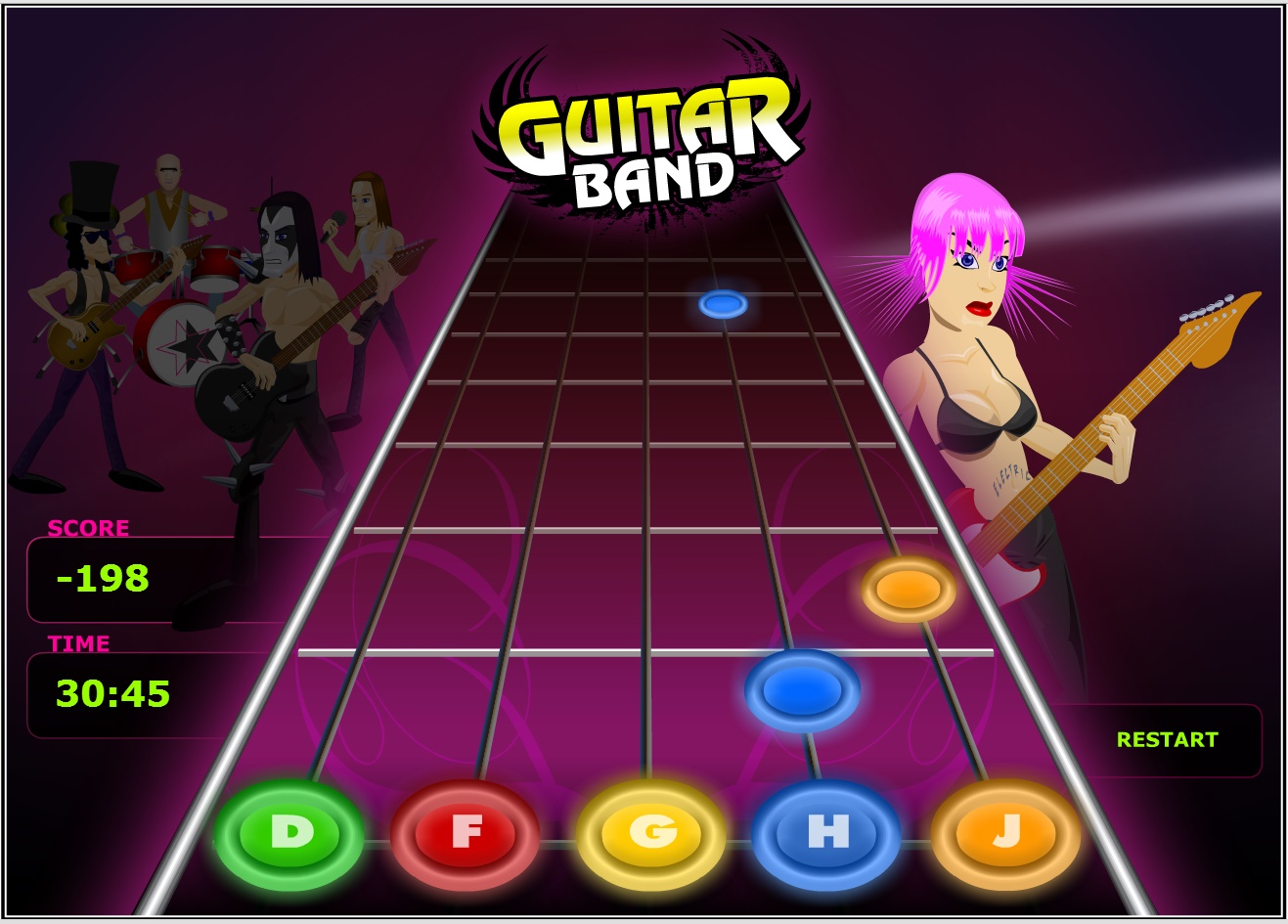 Guitar band Play Free Online Game Guitar band Play Free Online Fun Game