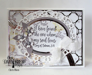 Our Daily Bread Designs, Happily Ever After, Wedding Wishes Paper pad, Layered Lacey Ovals, Ovals, Pierced Ovals, Leafy Edged Borders, Bitty Blossoms, Scalloped Chain, designed by Chris Olsen