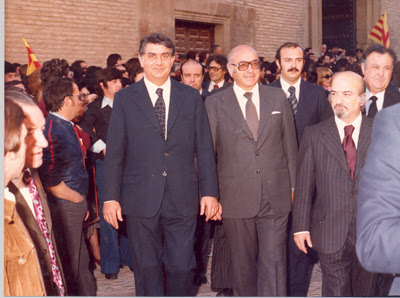 22 de abril de 1978. Salida de autoridades del Ayuntamiento de Huesca