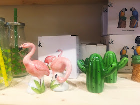 flamingo and cactus salt and pepper shakers