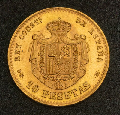 Spanish Gold Coins Spain 10 Pesetas Gold Coin
