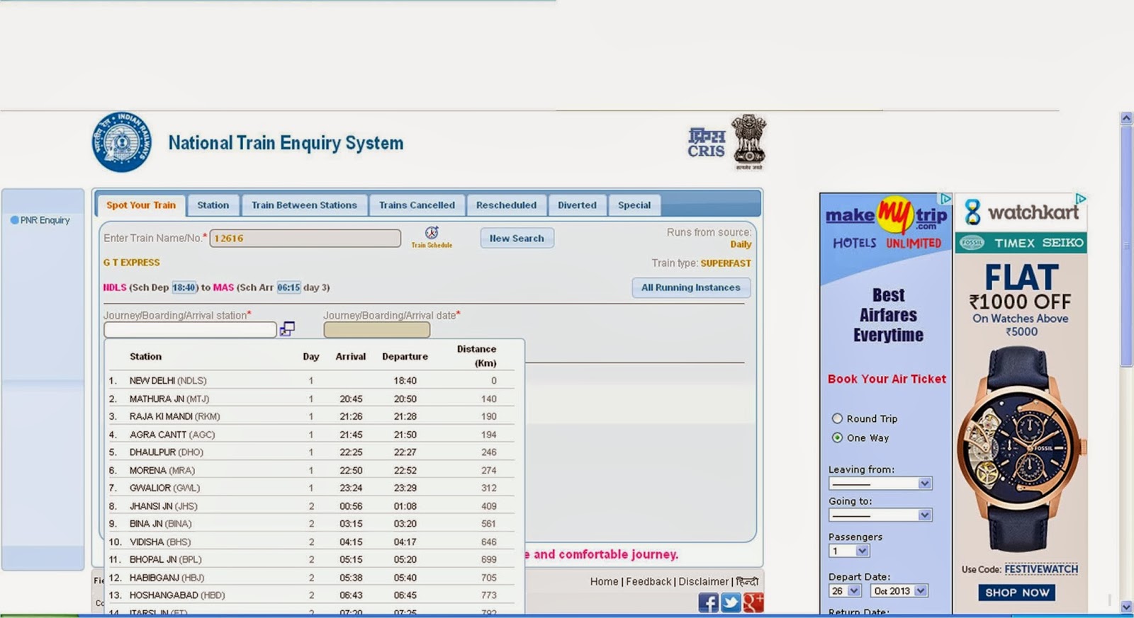 Indian National Train Enquiry System