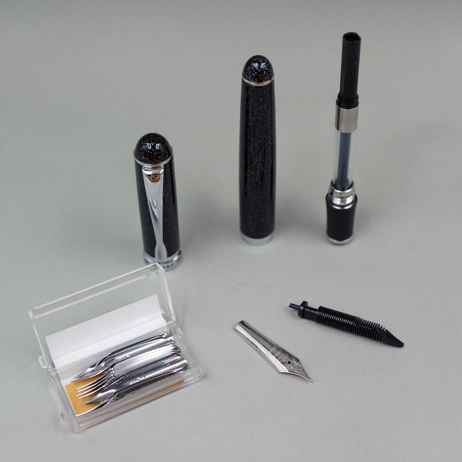 Jinhao X750 black & silver Fountain Pen Zebra G Flex Nib Calligraphy UK SELLER 