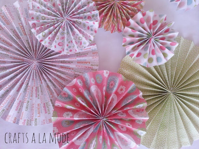 pink and green paper folded circles