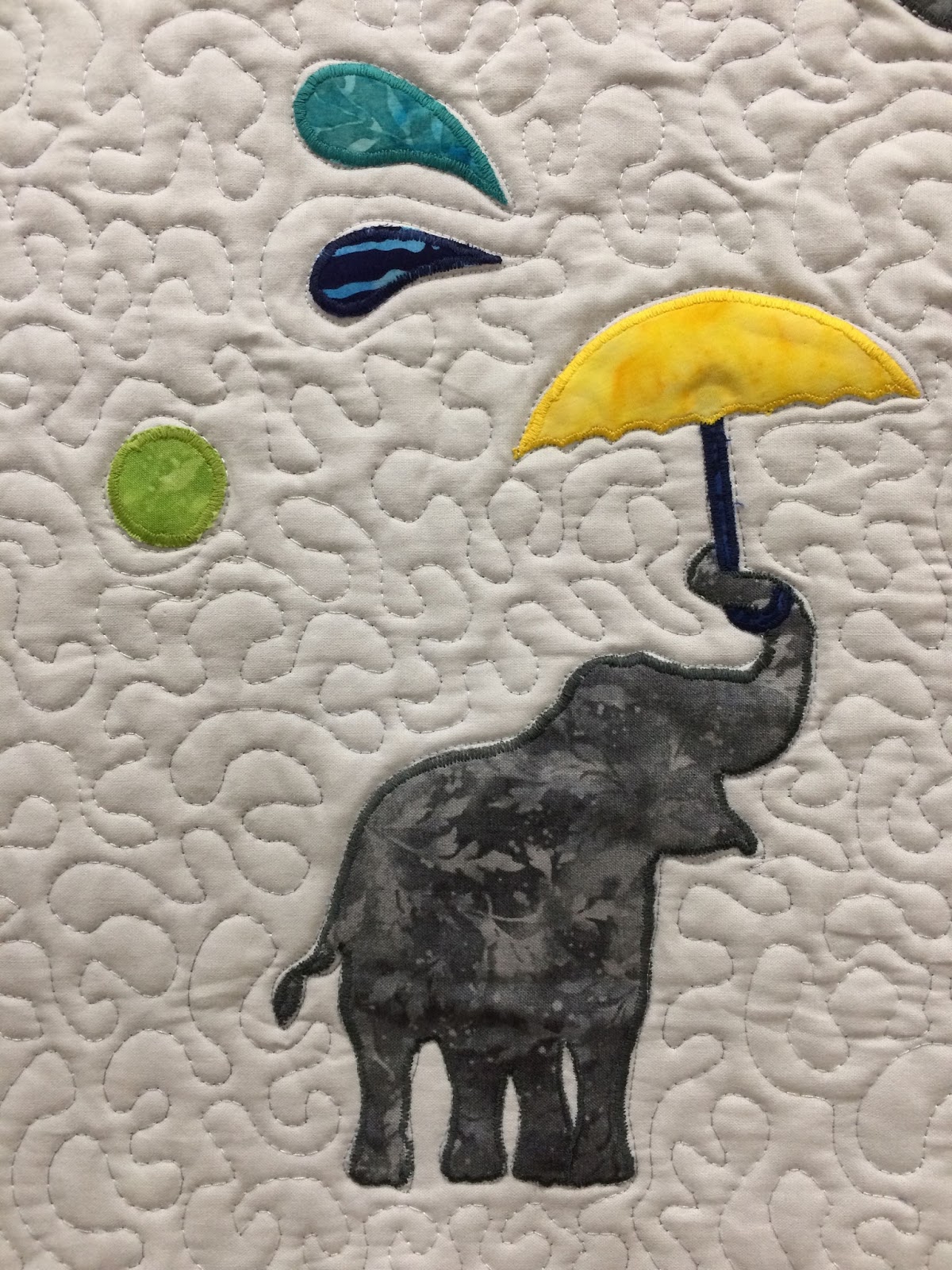 Hand Made Karma Paisley Splash Elephant Baby Quilt for Baby Lively