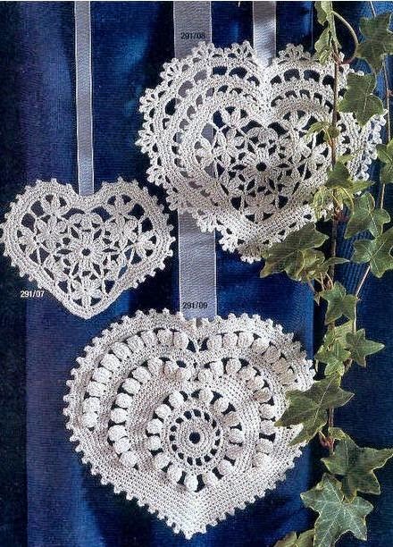 Corazones crochet para decorar