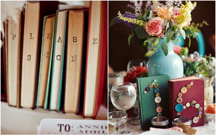 Decoración bodas libros